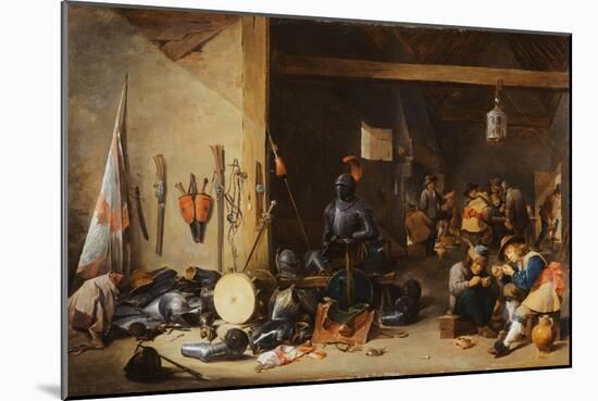 The Interior of a Guardroom, C.1640S-David Teniers the Younger-Mounted Giclee Print