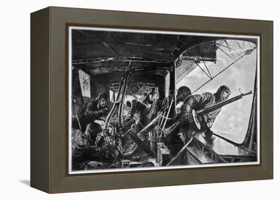 The Interior of a Zeppelin in the Course of a Bombing Raid on England-null-Framed Stretched Canvas