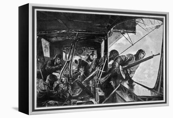 The Interior of a Zeppelin in the Course of a Bombing Raid on England-null-Framed Stretched Canvas