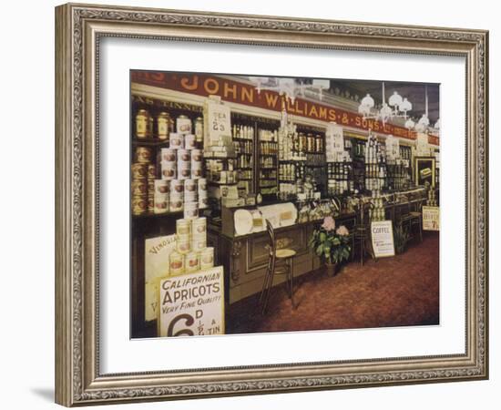 The Interior of an Edwardian Grocery-null-Framed Photographic Print