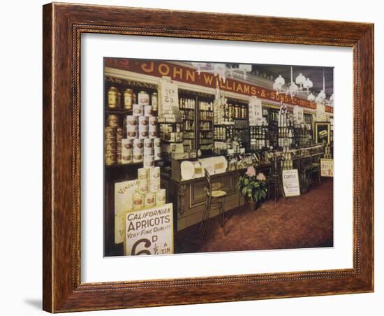 The Interior of an Edwardian Grocery-null-Framed Photographic Print