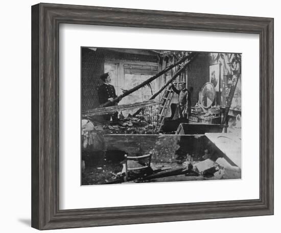 'The interior of one of the wrecked houses in Southend', 1915-Unknown-Framed Photographic Print