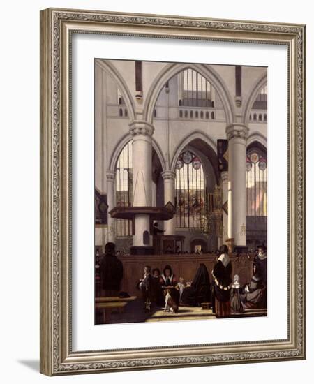 The Interior of Oude Kerk, Amsterdam, c.1660-Emanuel de Witte-Framed Giclee Print