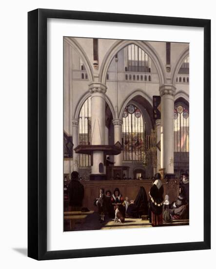 The Interior of Oude Kerk, Amsterdam, c.1660-Emanuel de Witte-Framed Giclee Print