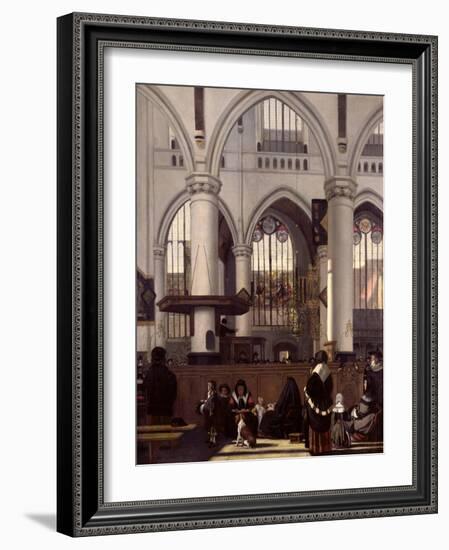 The Interior of Oude Kerk, Amsterdam, c.1660-Emanuel de Witte-Framed Giclee Print