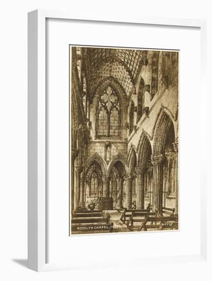 The Interior of Rosslyn Chapel, Roslin, Midlothian, Scotland-null-Framed Art Print