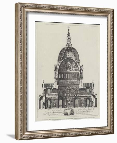 The Interior of St Paul's Cathedral, Showing Sir Christopher Wren's Projected Decoration-null-Framed Giclee Print