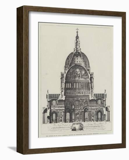 The Interior of St Paul's Cathedral, Showing Sir Christopher Wren's Projected Decoration-null-Framed Giclee Print