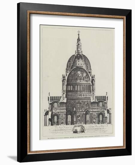 The Interior of St Paul's Cathedral, Showing Sir Christopher Wren's Projected Decoration-null-Framed Giclee Print