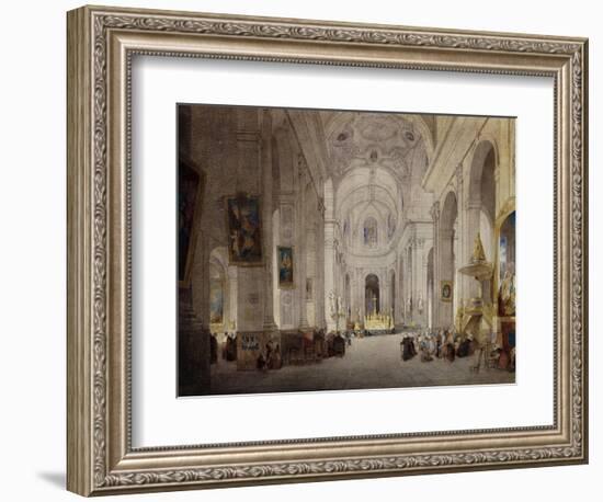 The Interior of the Church of St. Sulpice, Paris-John Scarlett Davis-Framed Giclee Print