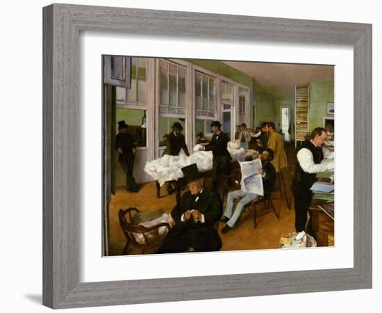 The Interior of the Cotton Bureau in New Orleans, 1873-Edgar Degas-Framed Giclee Print
