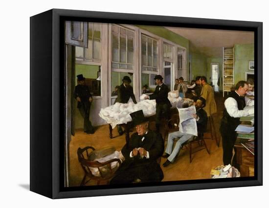 The Interior of the Cotton Bureau in New Orleans, 1873-Edgar Degas-Framed Premier Image Canvas