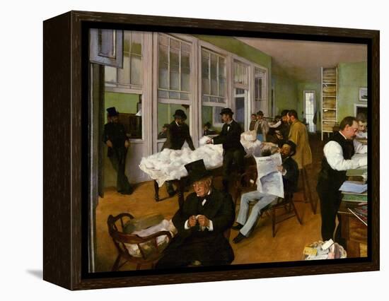 The Interior of the Cotton Bureau in New Orleans, 1873-Edgar Degas-Framed Premier Image Canvas