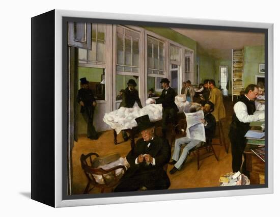 The Interior of the Cotton Bureau in New Orleans, 1873-Edgar Degas-Framed Premier Image Canvas