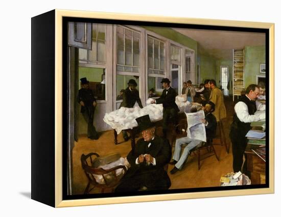 The Interior of the Cotton Bureau in New Orleans, 1873-Edgar Degas-Framed Premier Image Canvas