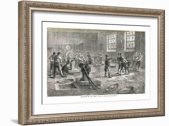 The Interior of the Mint from a Drawing of About 1800, 1878-Walter Thornbury-Framed Giclee Print