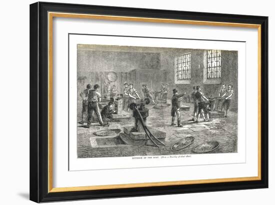 The Interior of the Mint from a Drawing of About 1800, 1878-Walter Thornbury-Framed Giclee Print