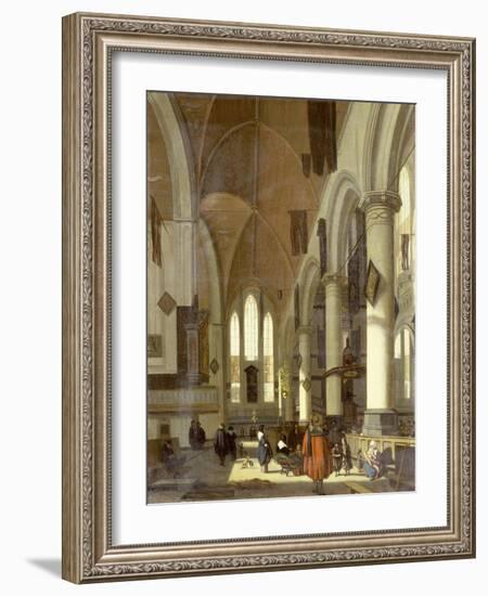 The Interior of the Oude Kerk, Amsterdam-Emanuel de Witte-Framed Giclee Print