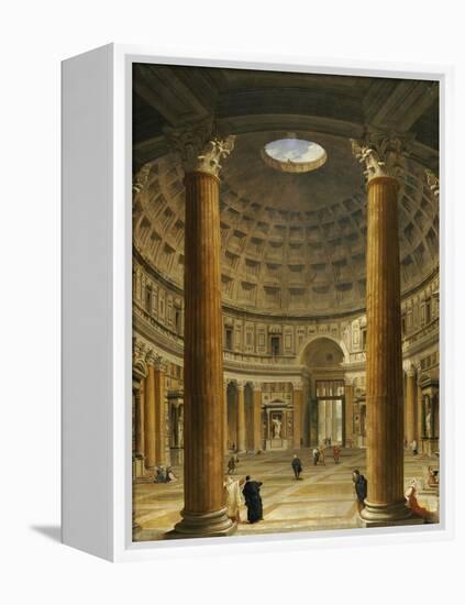 The Interior of the Pantheon, Rome, Looking North from the Main Altar to the Entrance, 1732-Giovanni Paolo Pannini-Framed Premier Image Canvas