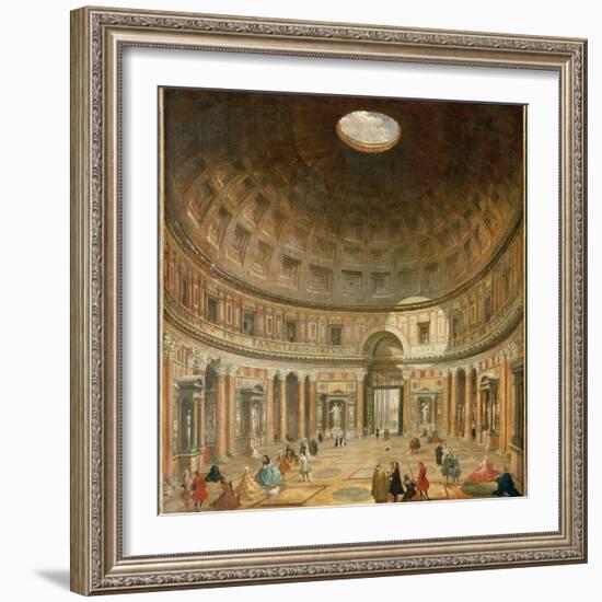 The Interior of the Pantheon, Rome-Giovanni Paolo Pannini-Framed Giclee Print