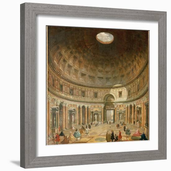 The Interior of the Pantheon, Rome-Giovanni Paolo Pannini-Framed Giclee Print