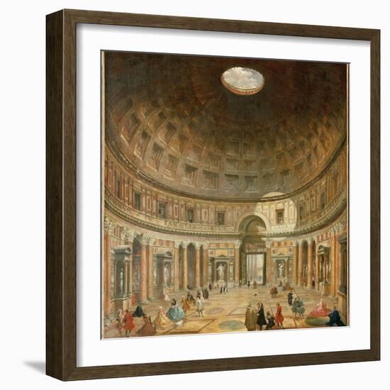 The Interior of the Pantheon, Rome-Giovanni Paolo Pannini-Framed Giclee Print