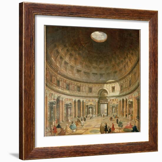 The Interior of the Pantheon, Rome-Giovanni Paolo Pannini-Framed Giclee Print