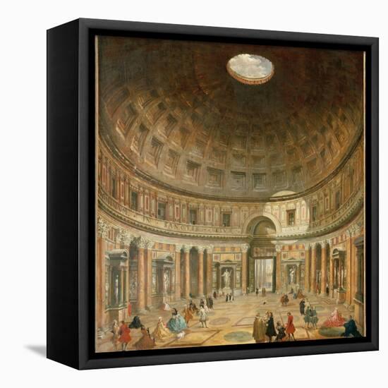 The Interior of the Pantheon, Rome-Giovanni Paolo Pannini-Framed Premier Image Canvas