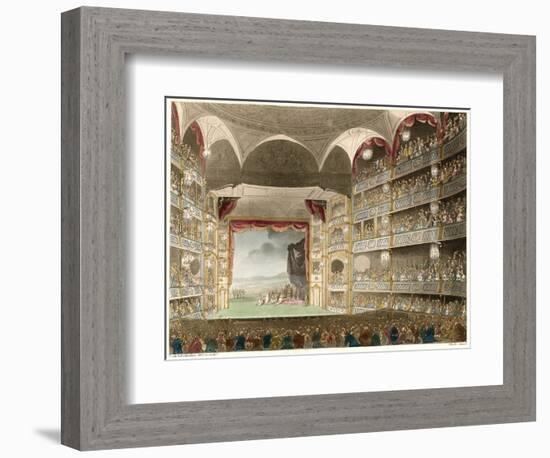 The Interior of the Theatre During a Performance of Shakespeares Coriolanus-Thomas Rowlandson-Framed Art Print