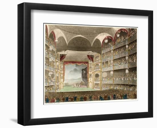 The Interior of the Theatre During a Performance of Shakespeares Coriolanus-Thomas Rowlandson-Framed Art Print
