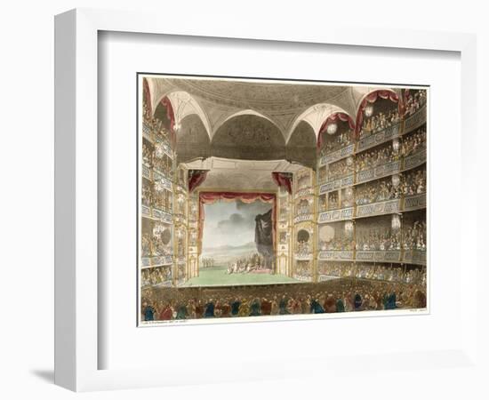 The Interior of the Theatre During a Performance of Shakespeares Coriolanus-Thomas Rowlandson-Framed Art Print