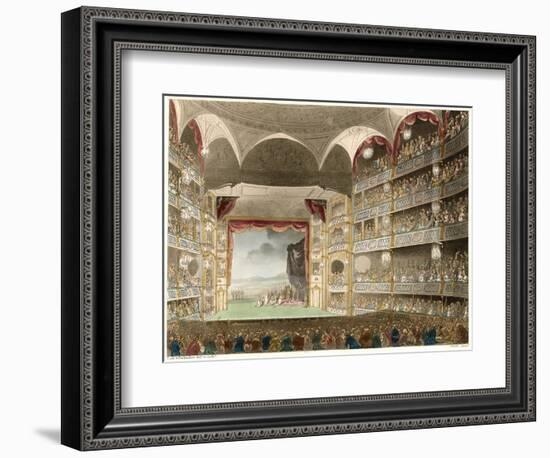 The Interior of the Theatre During a Performance of Shakespeares Coriolanus-Thomas Rowlandson-Framed Art Print