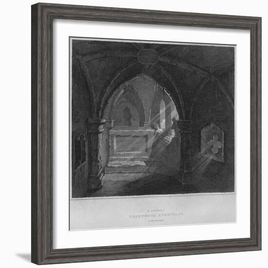 'The Interior of Warkworth Hermitage, Northumberland', 1814-John Greig-Framed Giclee Print