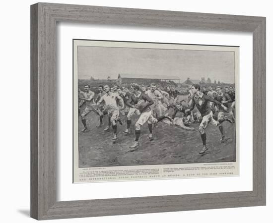 The International Rugby Football Match at Dublin, a Rush by the Irish Forwards-Frank Dadd-Framed Giclee Print