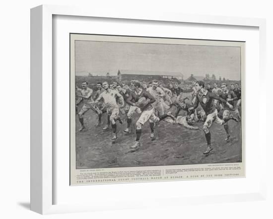 The International Rugby Football Match at Dublin, a Rush by the Irish Forwards-Frank Dadd-Framed Giclee Print