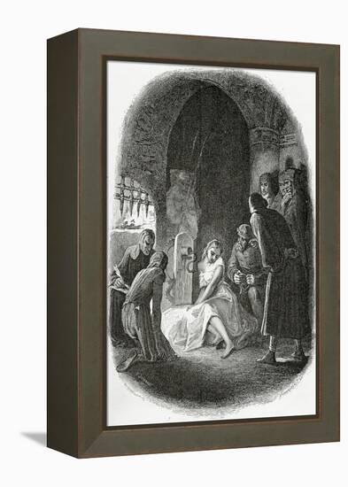 The Interrogation of Esmeralda - Illustration from Notre Dame De Paris, 19th Century-Tony Johannot-Framed Premier Image Canvas