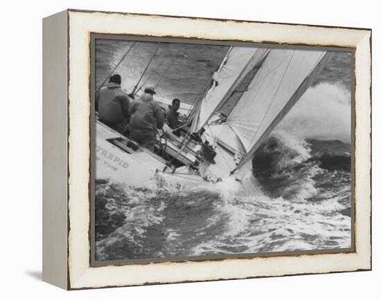 The Intrepid Tipping Into a Sharp Wave-George Silk-Framed Premier Image Canvas