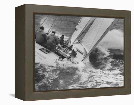 The Intrepid Tipping Into a Sharp Wave-George Silk-Framed Premier Image Canvas