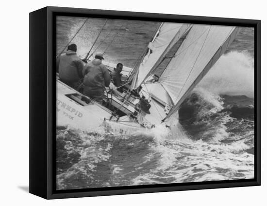 The Intrepid Tipping Into a Sharp Wave-George Silk-Framed Premier Image Canvas