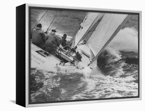 The Intrepid Tipping Into a Sharp Wave-George Silk-Framed Premier Image Canvas