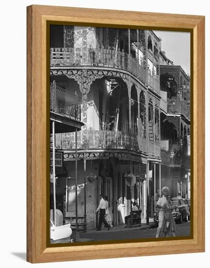 The Intricate Iron Work Balconies of New Orleans' French Quarter-null-Framed Premier Image Canvas