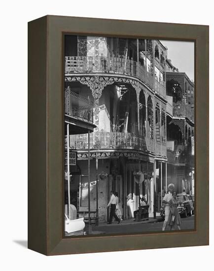 The Intricate Iron Work Balconies of New Orleans' French Quarter-null-Framed Premier Image Canvas