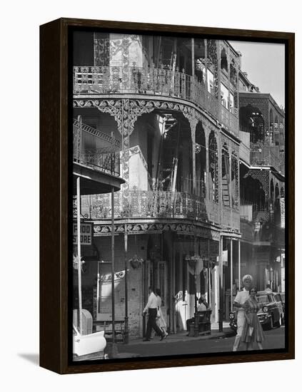 The Intricate Iron Work Balconies of New Orleans' French Quarter-null-Framed Premier Image Canvas