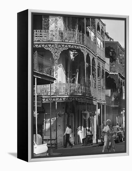 The Intricate Iron Work Balconies of New Orleans' French Quarter-null-Framed Premier Image Canvas