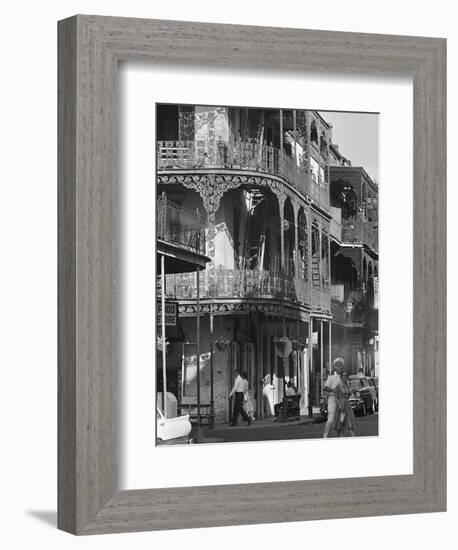 The Intricate Iron Work Balconies of New Orleans' French Quarter-null-Framed Photographic Print