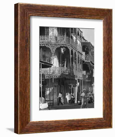 The Intricate Iron Work Balconies of New Orleans' French Quarter-null-Framed Photographic Print