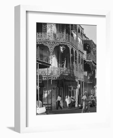 The Intricate Iron Work Balconies of New Orleans' French Quarter-null-Framed Photographic Print