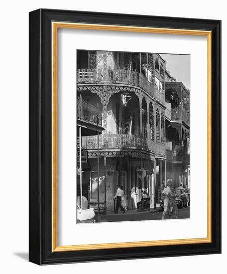 The Intricate Iron Work Balconies of New Orleans' French Quarter-null-Framed Photographic Print