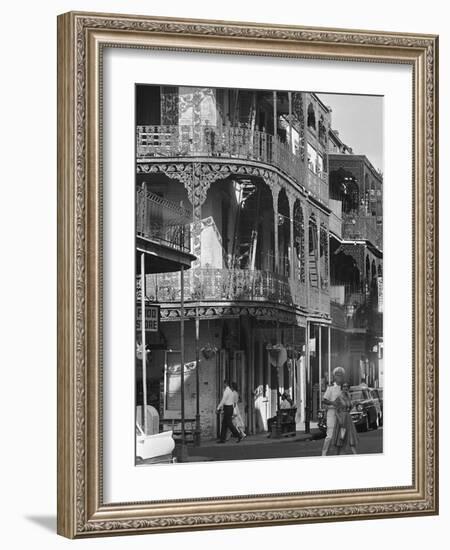 The Intricate Iron Work Balconies of New Orleans' French Quarter-null-Framed Photographic Print