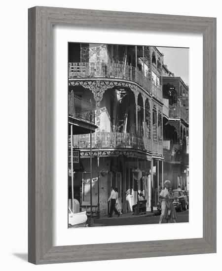 The Intricate Iron Work Balconies of New Orleans' French Quarter-null-Framed Photographic Print
